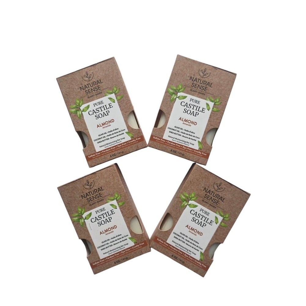 Natural Sense Pure Castle Soap Almond  5 Oz, Lot Of 4